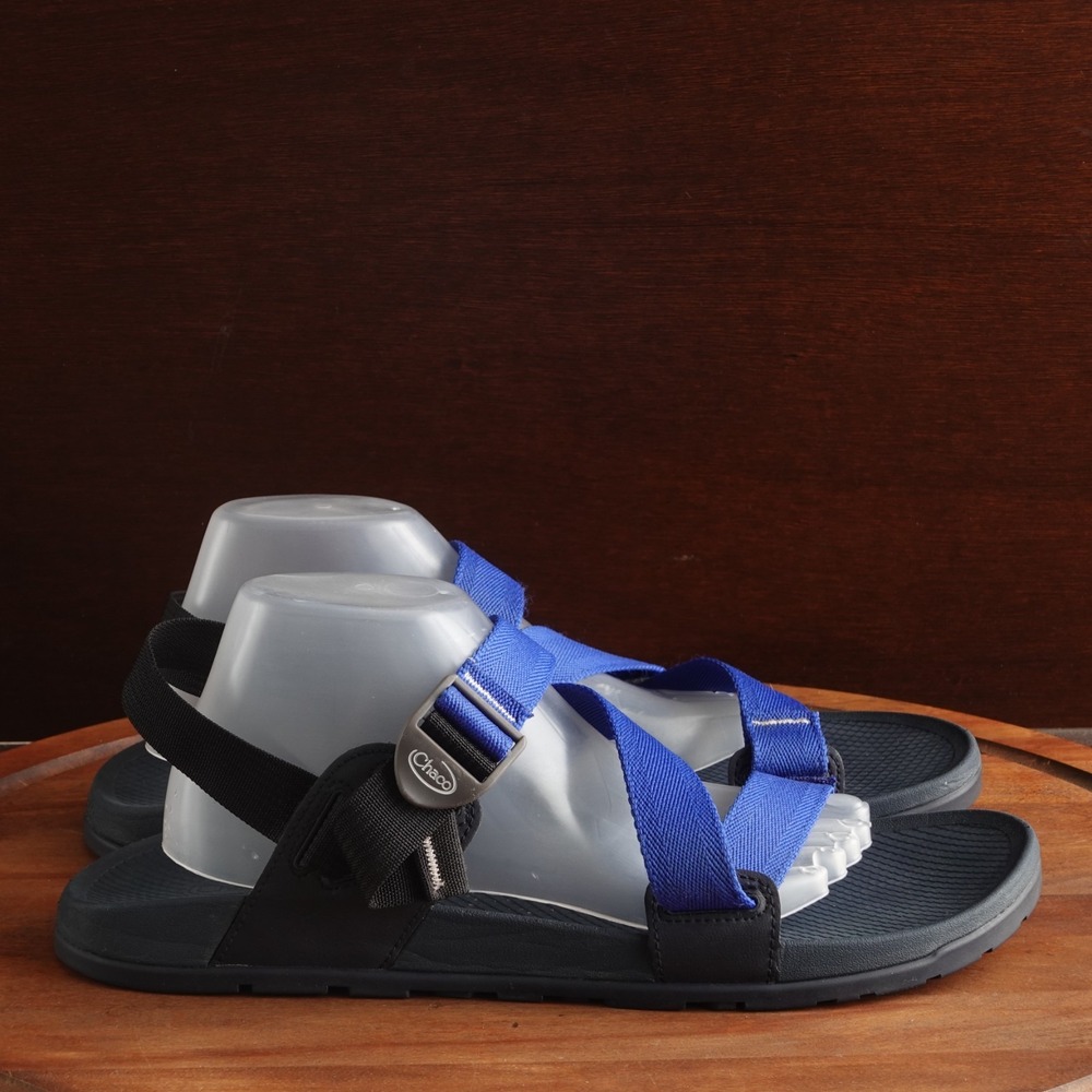 Chaco Sandals Men SZ 13 BLK Blue Lowdown Outdoor Waterproof Hiking Gorpcore Shoe